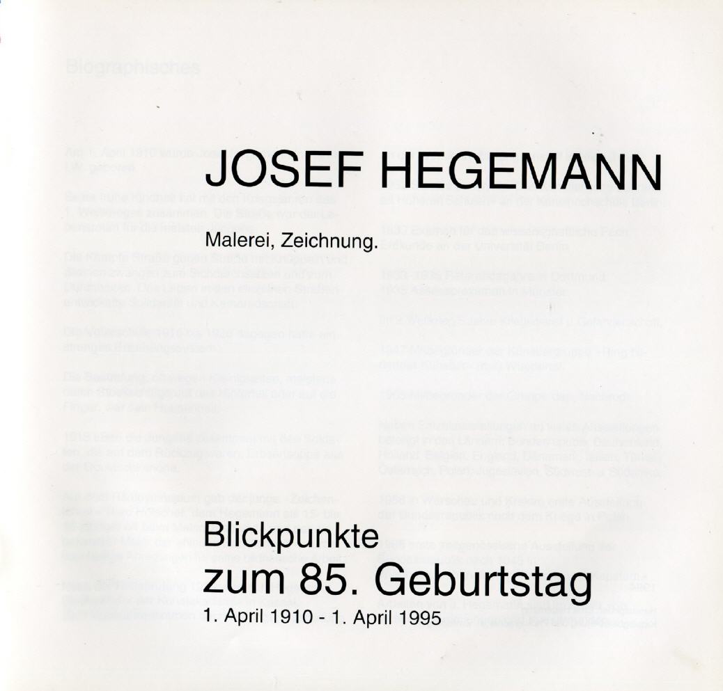 Katalog zum 85. Geburtstag 1995